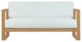 Modway Upland Outdoor Patio Teak Sofa, Natural White