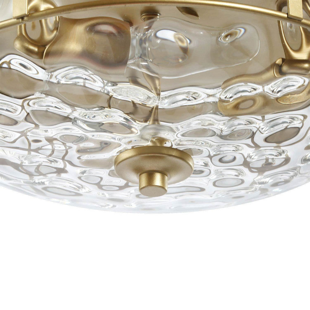 3-Light Flush Mount Ceiling Light, Gold