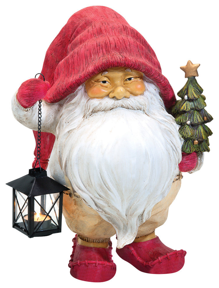 Santa Claus Withlantern And Tree