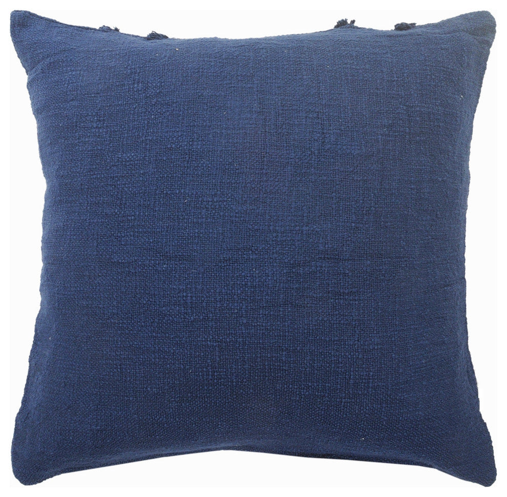 Solid Decorative Diamond and Bordered Cotton Throw Pillow
