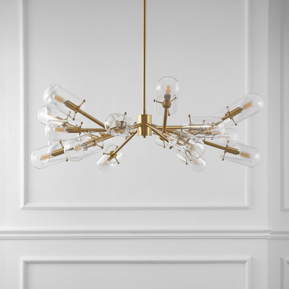 Safavieh Couture Tessalyn Glass and Metal Chandelier, Gold/Clear