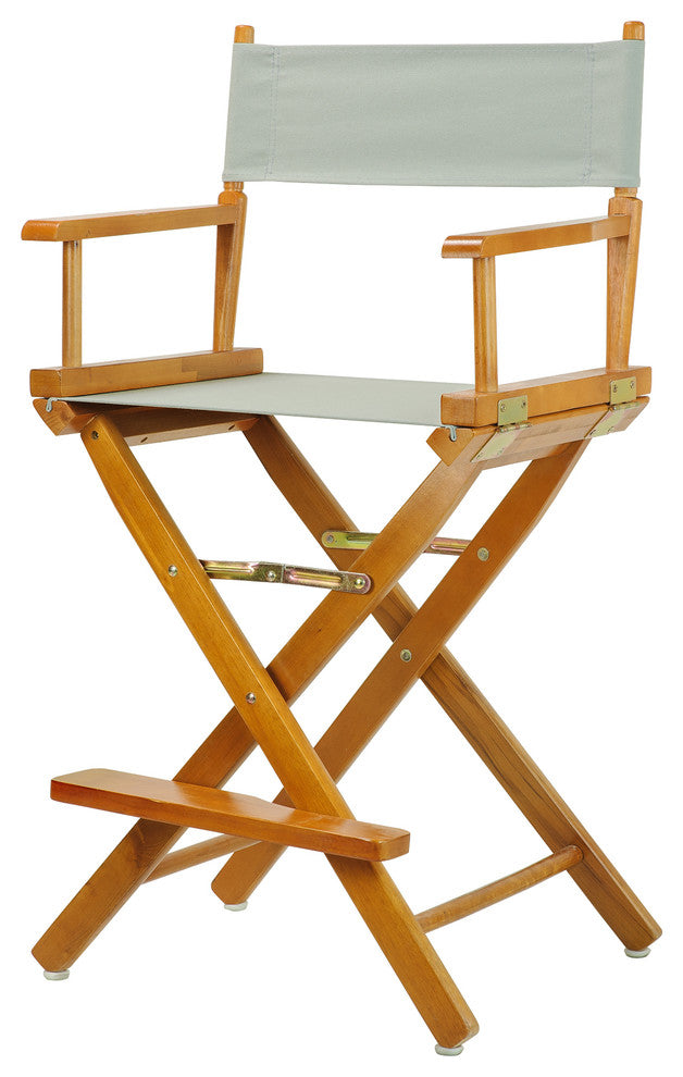 024" Director's Chair Honey Oak Frame-Gray Canvas