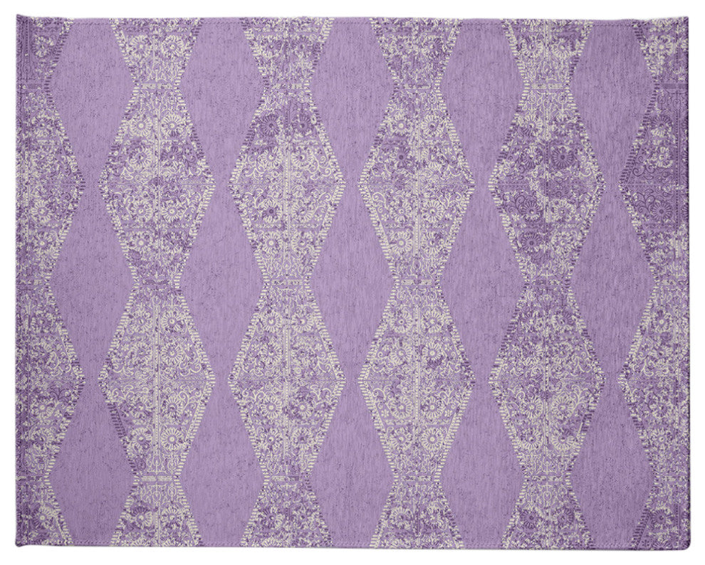 Pyramid Stripe Chenille Rug, Purple, 8'x10'