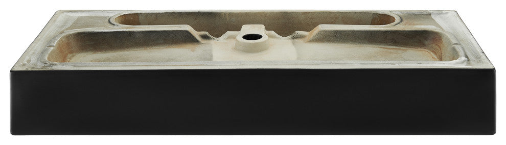 Claire 40" Ceramic Console Sink Matte Black Basin Gold Legs