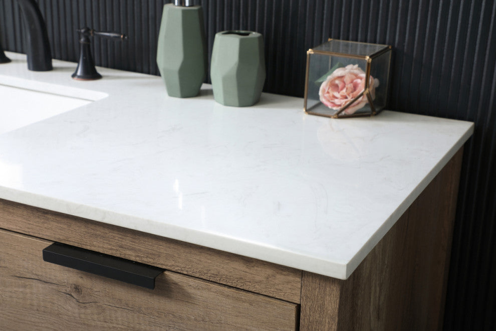 Louie 60" SIngle Bathroom Vanity, Natural Oak