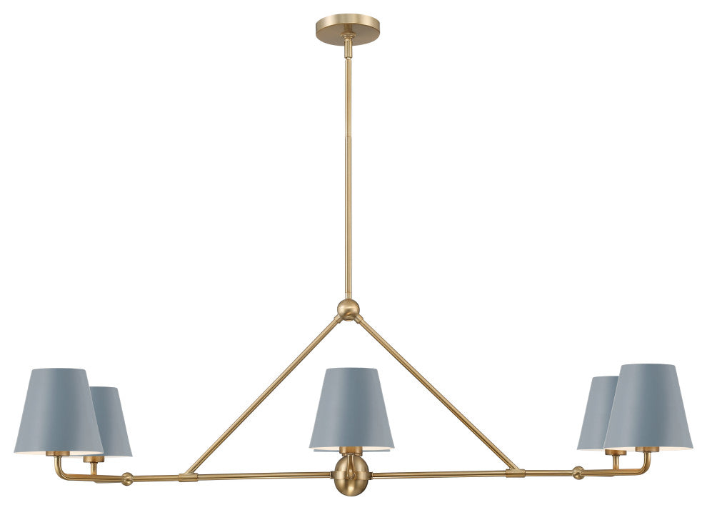 Crystorama Xavier 6 Light Vibrant Gold + Blue Chandelier