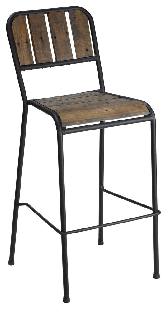 Cortesi Home Jayden 30" Industrial Style Bar Stool with Black Metal Frame