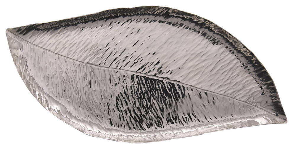 Magnolia Leaf Tray, Silver, 10"