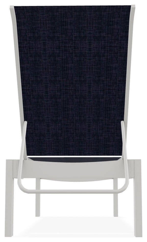 Leeward Sling Stackable Outdoor Chaise Lounge, Moments Navy/Snow