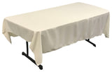 LA Linen Polyester Poplin 60"x90" Rectangular Tablecloth, Ivory