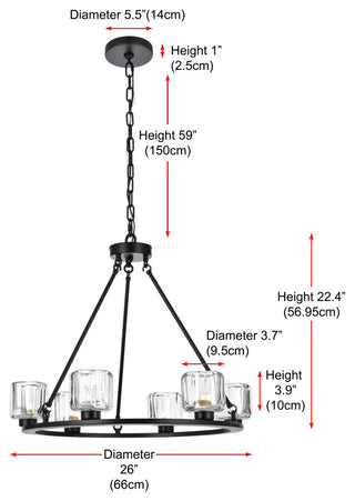 Home Living 26" Chandelier, Black