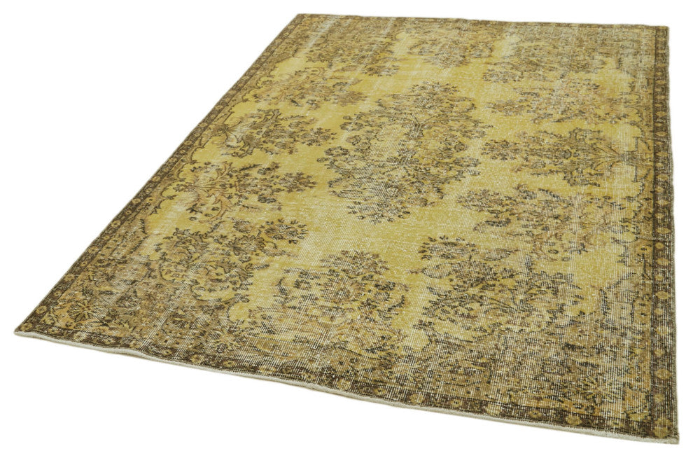 Rug N Carpet - Handmade Anatolian 5' 6'' x 7' 5'' Rustic Over-dyed Rug