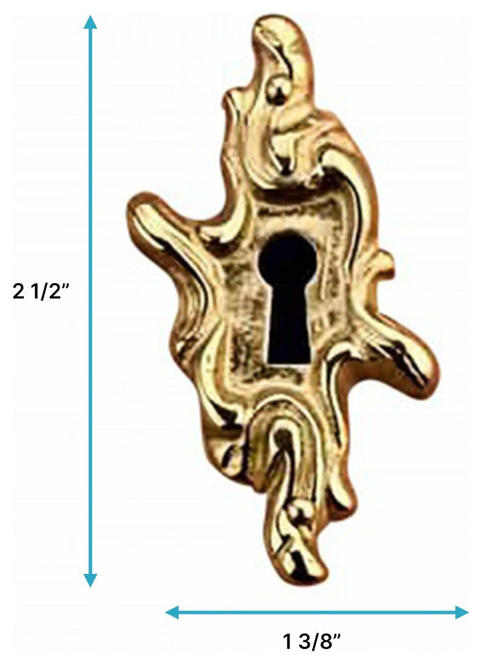 Keyhole Cover 2 1/2" H x 1 3/8" W Solid Brass Tarnish Resistant Keyhole Plate