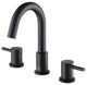 Circular Widespread Sink Faucet With Pop-Up Drain, Matte Black