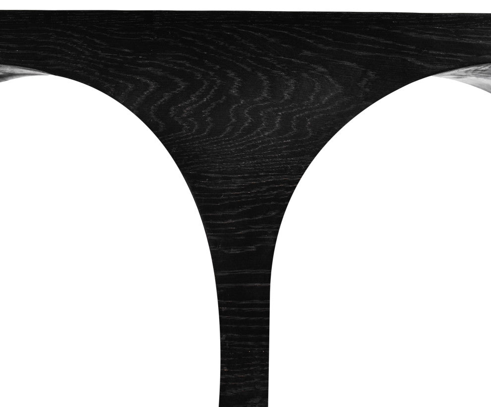 June Black Oak Console Table, Black, 60" W X 18" D X 30" H