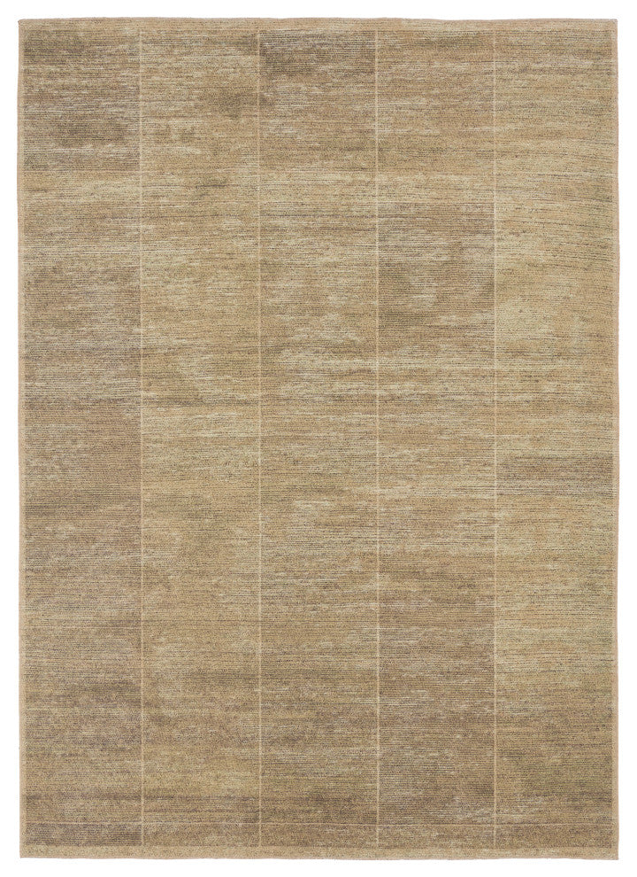 Label J Saith EDA06 Striped Green Area Rug, 6'x9'