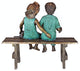 Read To Me Boy And Girl Bronze Statue