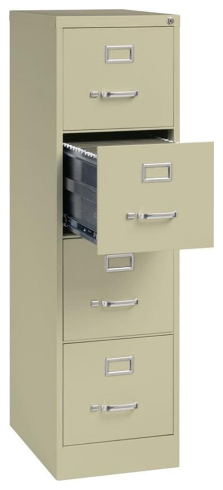 Cooper Modern Modern 4-Drawers Metal Letter Width Vertical File Cabinet in Beige