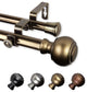 Hal 13/16" Double Curtain Rod Antique Brass