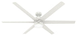Hunter 72" Solaria Fresh White Ceiling Fan, LED Light Kit, Wall Control