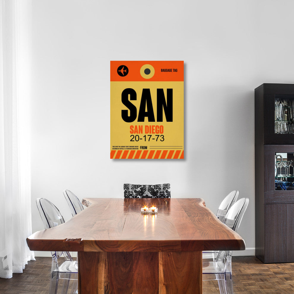 "SAN San Diego Luggage Tag 1" Fine Art Print