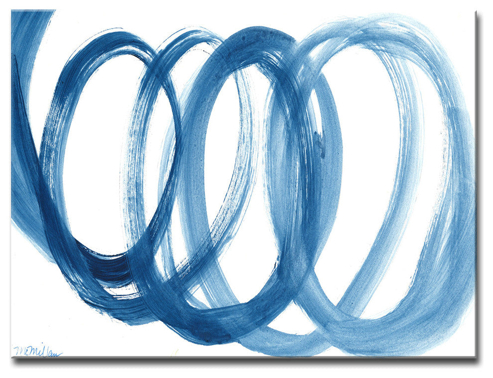 Loopy Blue' Ready2HangArt Canvas by Leslie Owens, 16"x12"