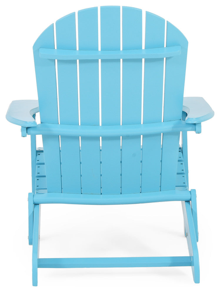 Cartagena Outdoor Acacia Wood Folding Adirondack Chair, Set of 2, Teal