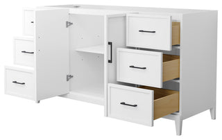 Elan 60" Single Vanity, White, No Top, No Sink, Black Trim