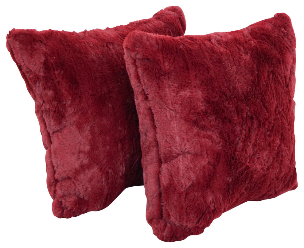 17" Jacquard Throw Pillows With Inserts, Set of 2, Naples Cranbe