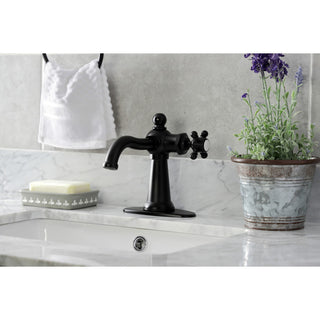 KSD154BXMB Single-Handle Bathroom Faucet With Push Pop-Up, Matte Black