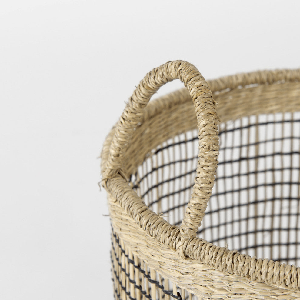 Set of Three Light Brown Storage Baskets
