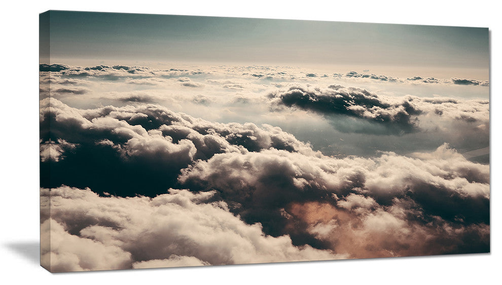 "Sky Above Dark Heavy Clouds" Contemporary Landscape Wall Art, 40"x20"