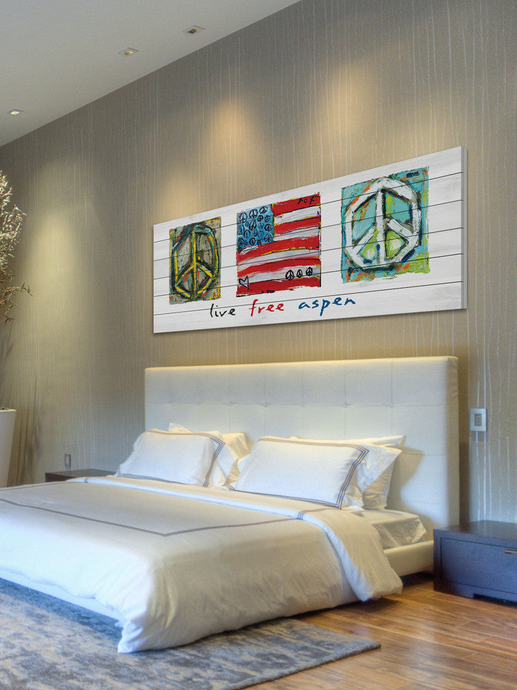 "Live Free Aspen" Print on White Pine Wood by Tori Campisi