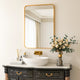 Easly Rectangular Aluminum Alloy Framed Rounded Wall Mirror, Gold, 26*38