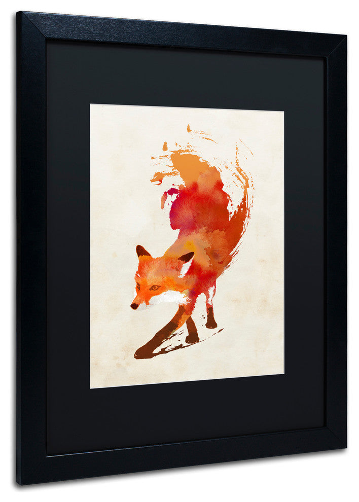 Robert Farkas 'Vulpes Vulpes' Art, Black Frame, Black Mat, 20x16