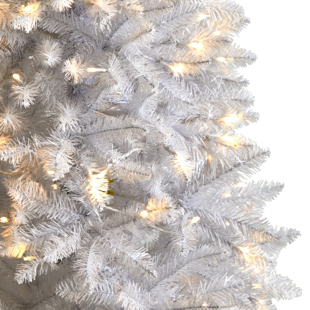 T3359 5 Slim White Artificial Christmas Tree With 150 Warm White LED Lights