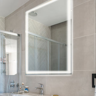 Pax Anti-Fog Front/Back-lit Bath Vanity Mirror, Touch Control, 28"X 20" X 1.25"
