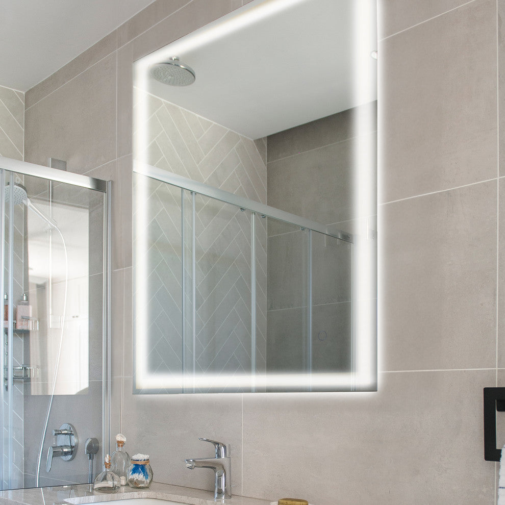 Pax Anti-Fog Front/Back-lit Bath Vanity Mirror, Touch Control, 28"X 20" X 1.25"