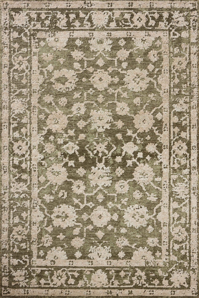 Loloi Percival Moss / Natural 3'-6" x 5'-6" Accent Rug
