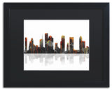 'Houston, Texas Skyline' Matted Framed Canvas Art by Marlene Watson