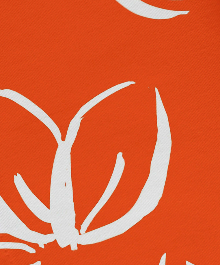 19x19", Eva Floral Print Napkin, Orange, Set of 4