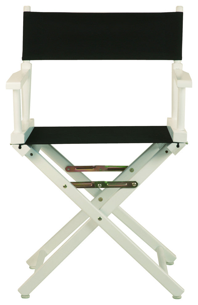 018" Director's Chair White Frame-Black Canvas