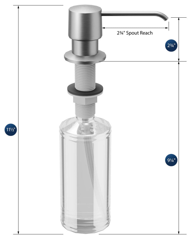 Karran SD25 Kitchen Soap/Lotion Dispenser, Stainless Steel