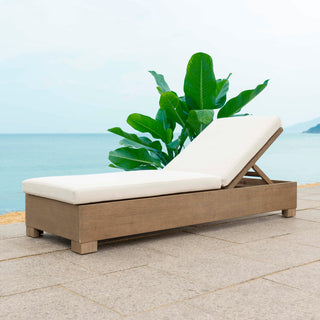 Safavieh Couture Indoor-Outdoor Blanquilla Chaise Lounge, Natural/Beige