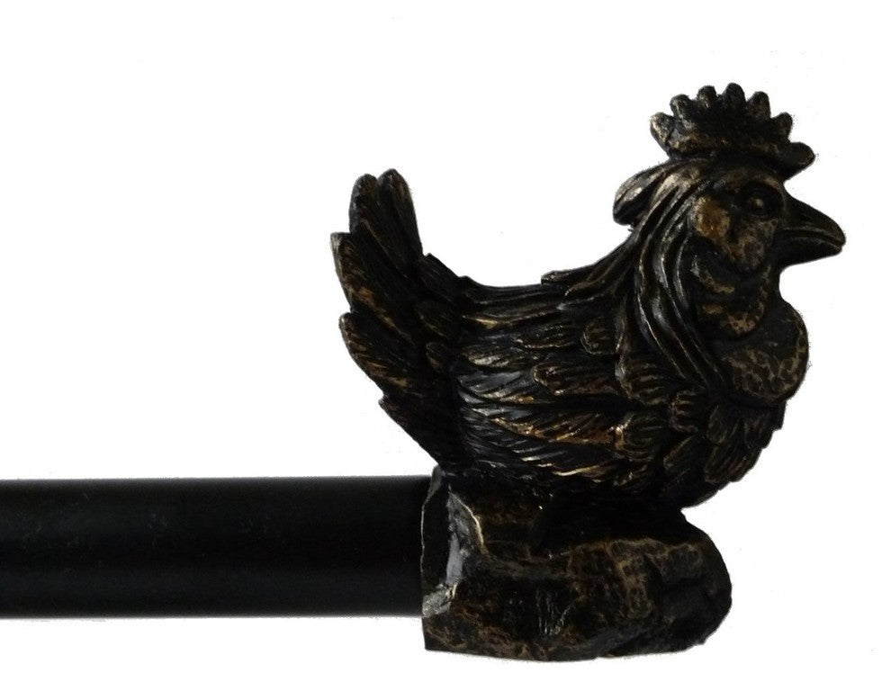 Rooster Burnt Gold with Bronze Rod, Burnt Gold and Bronze, 48" to 84"