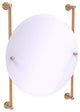 Carolina Crystal Round Frameless Rail Mounted Mirror, Brushed Bronze