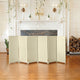 3 ft. Short Woven Fiber Room Divider 6 Panel Cream
