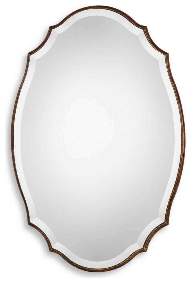 30" Farmhouse Bronze Ornate Mirror