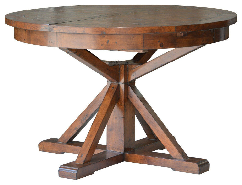 Irish Coast Round Extension Dining Table, Brown