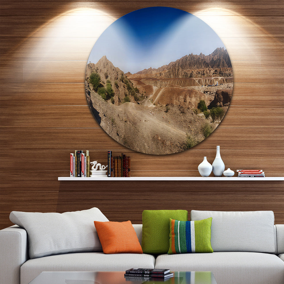 Hatta Mountains Landscape, Photo Round Wall Art, 38"